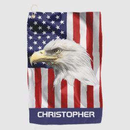 Toalla De Golf Águila Cuta, Bandera Americana, Patriótico