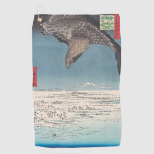 Toalla De Golf Águila sobre el arte japonés Ukiyo-e de Edo Bay