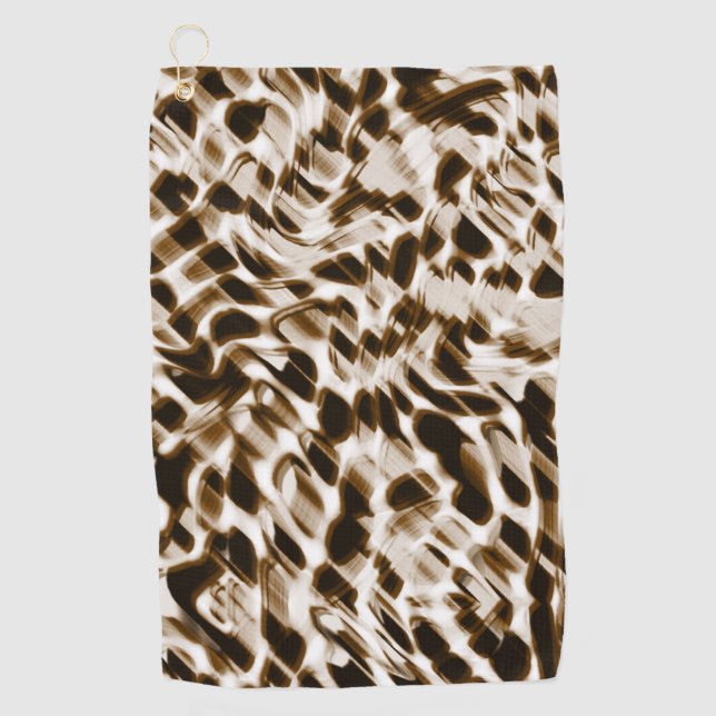 Toalla De Golf Agujeros torcidos marrones en movimiento, oscuros  (Anverso)