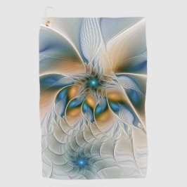 Toalla De Golf Alarmante, Abstracta Fantasía Fractal Art Con Azul