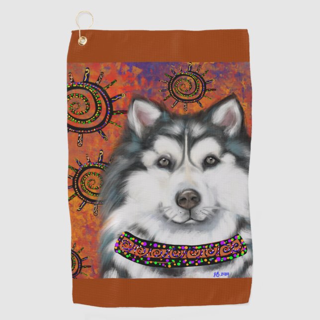TOALLA DE GOLF ALASKAN MALAMUTE (Anverso)