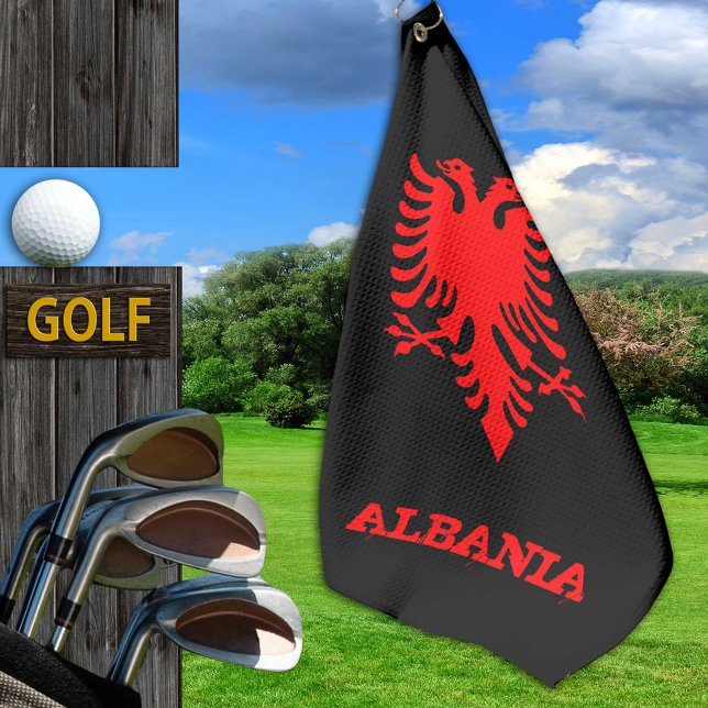 Toalla De Golf Albania Golf, escudo de armas albanés golf / bande (Subido por el creador)