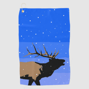 Toalla De Golf Alce torpe en invierno - Arte de vida salvaje orig