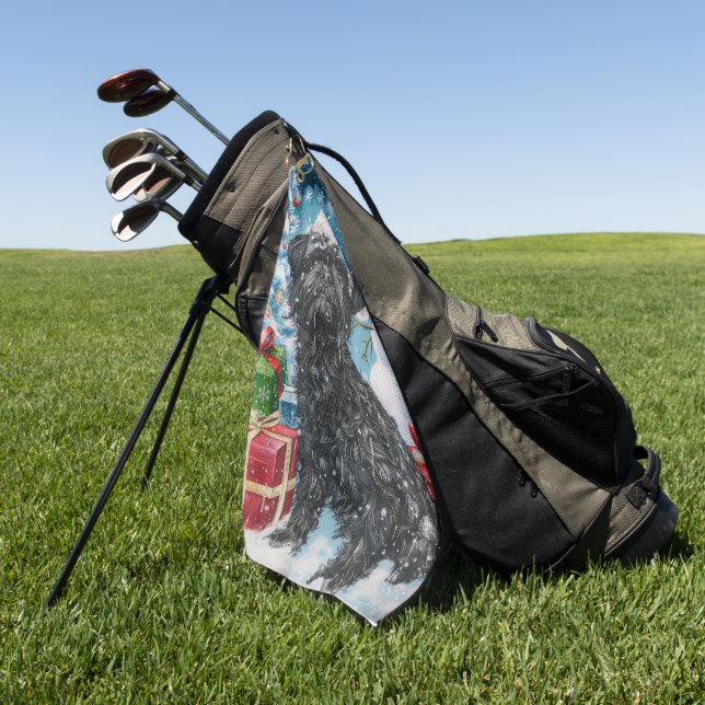 Toalla De Golf Alegría de los Navidades Affenpinscher Winter Wond (Verde)