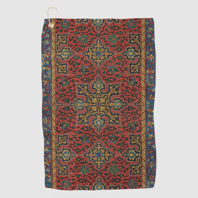 Toalla De Golf Alfombra Persa Roja Azul Clásica (Anverso)