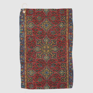 Toalla De Golf Alfombra Persa Vintage Patrón Rojo Azul Arabesco