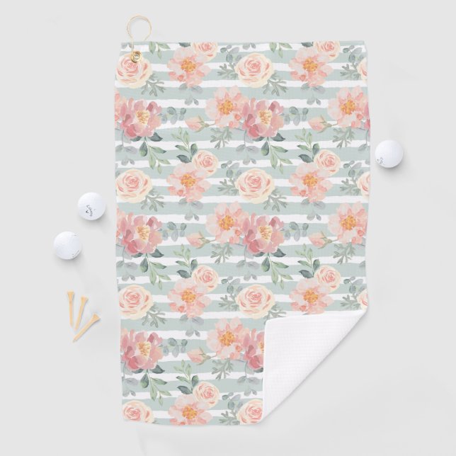 Toalla De Golf Alicia subió el modelo de la raya (In situ)