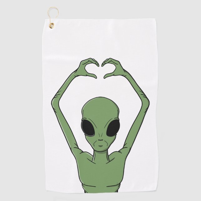 Toalla De Golf Alien Heart Pose (Anverso)