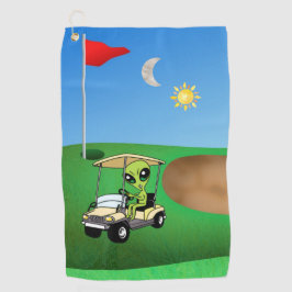 Toalla de golf Alien humorística
