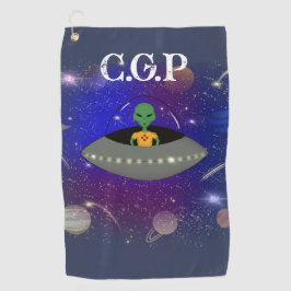 Toalla De Golf  Alien in a Spaceship Wearing a New Mexico t-shirt