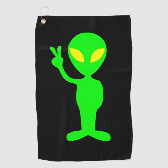 TOALLA DE GOLF ALIEN LITTLE VERDE MAN GOLF TOWER (Anverso)