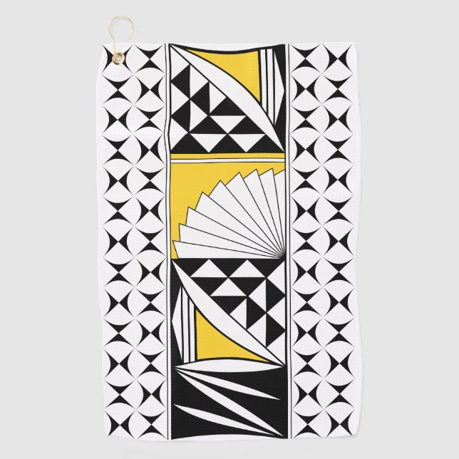 Toalla De Golf Amanecer nativo del suroeste en amarillo (Anverso)