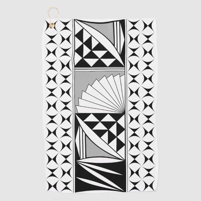 Toalla De Golf Amanecer nativo del suroeste en gris (Anverso)