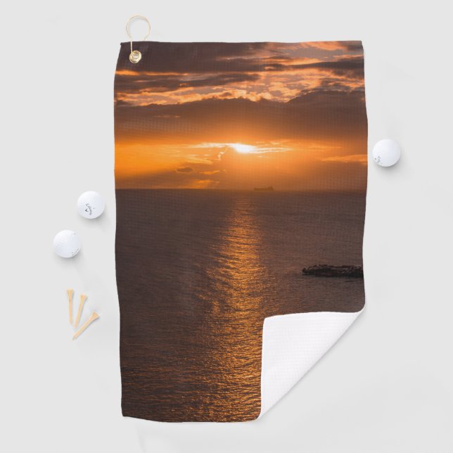 Toalla De Golf Amanecer sobre el océano Atlántico (In situ)