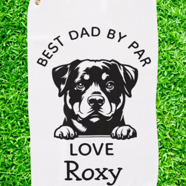 Toalla De Golf Amante de los Rottweiler (Show your love for Rottweilers on the golf course with this soft, absorbent towel. )