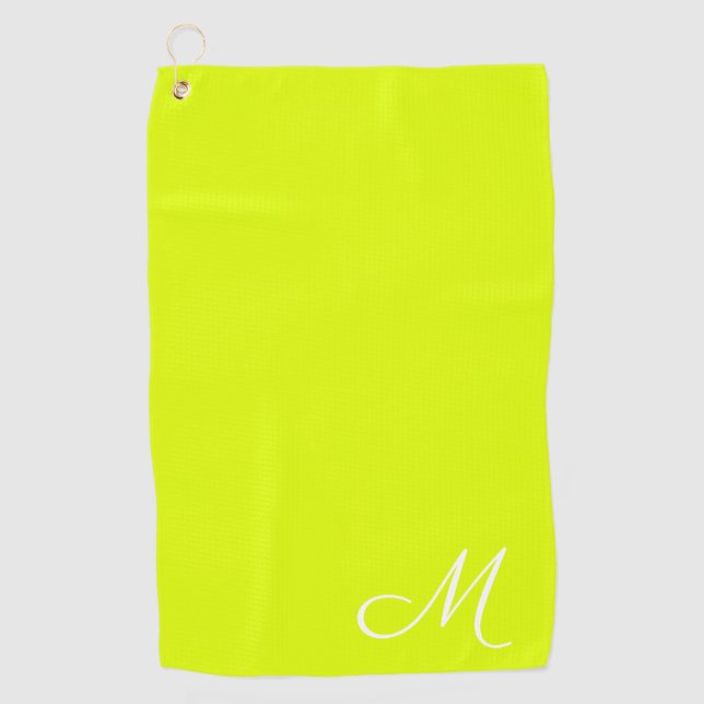 Toalla De Golf amarillo chartreuse - monogramado (Anverso)