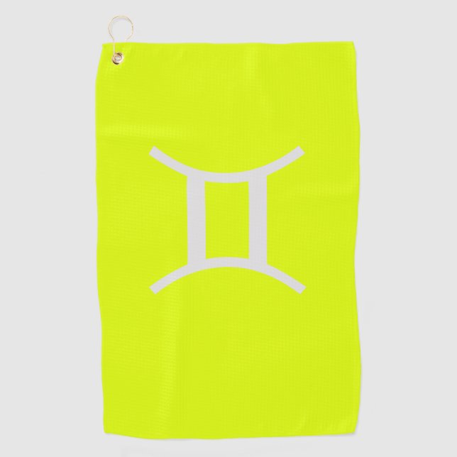 toalla de golf amarillo fluorescente -Gemini (Anverso)