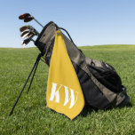 Toalla De Golf Amarillo Verano Moderno Monograma Personalizado<br><div class="desc">Una toalla de golf elegante y personalizada que presenta un vibrante fondo amarillo de verano con iniciales de monograma en negrita. Diseñada para entusiastas del golf, esta toalla duradera es perfecta para mantener los palos limpios mientras agrega un toque de elegancia a cualquier bolsa de golf. Un regalo excelente para...</div>