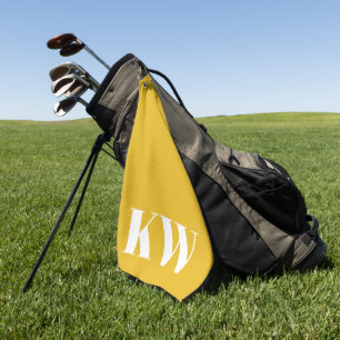 Toalla De Golf Amarillo Verano Moderno Monograma Personalizado