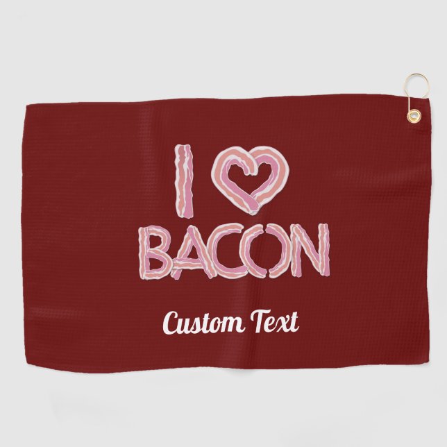 Toalla De Golf Amo a Bacon (Horizontal)