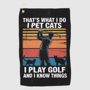 Toalla De Golf Amo a los gatos que juegan golf y saben cosas Gato