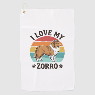 Toalla De Golf Amo a mi Zorro Diseño Vintage Amante de los Perros