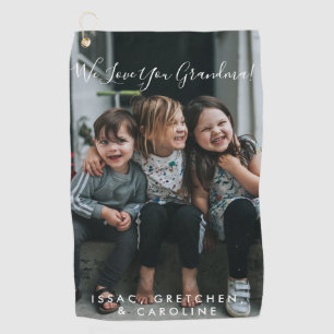 Toalla De Golf Amo personalizado, foto de la abuela escrita a man