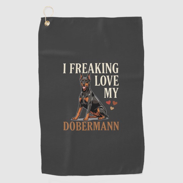 Toalla De Golf Amor Dobermann Amante Perros (Anverso)