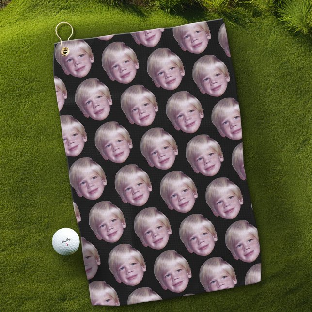 Toalla De Golf Añadir 1 foto de cabeza flotante media caída patró (Custom Golf Towel)