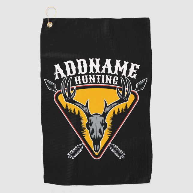 Toalla De Golf AÑADIR NOMBRE Hunter Elk Skull Big Antlers Caza de (Anverso)