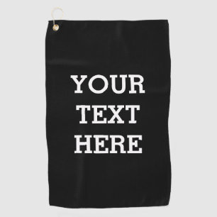 Toalla De Golf Añadir su propio texto Personalizado aquí negro y 