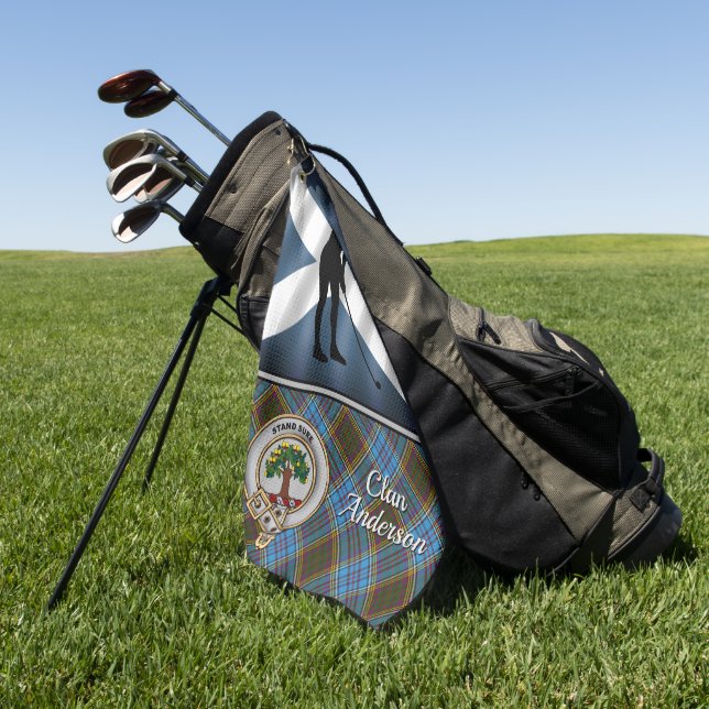 Toalla De Golf Anderson Tartan Golf Personalized (para ella) (Verde)