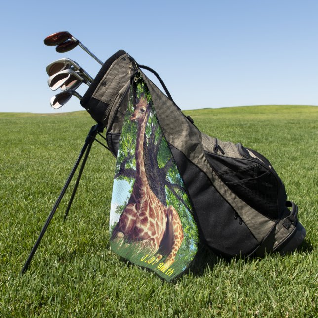 Toalla De Golf Animales de jirafa personalizados (Verde)