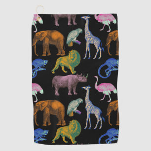 Toalla De Golf Animales zoológicos vivos colores pop arte para l