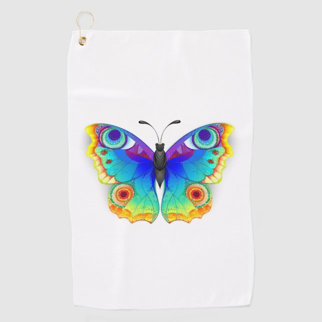 Toalla De Golf Arcoiris mariposa Peacock Eye (Anverso)