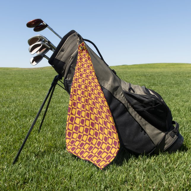 Toalla De Golf Arizona Checkerboard Maroon and Gold (Verde)