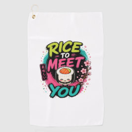 Toalla De Golf Arroz para Conocerte – Diseño de Sushi Kawaii Lind