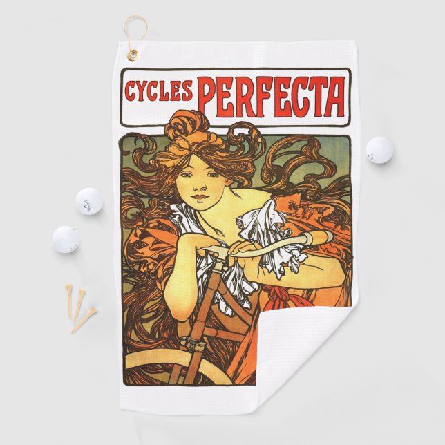 Toalla De Golf Art Nouveau Bicycle Mucha Art (In situ)