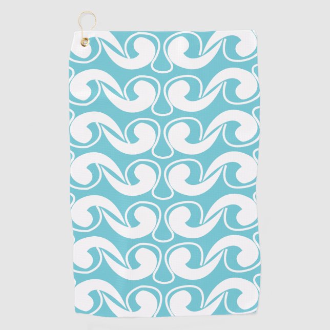 Toalla De Golf Arte abstracto de blanco azul (Anverso)