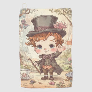 Toalla De Golf Arte caprichoso del sombrerero loco adorable del b