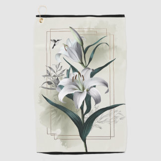 Toalla De Golf Arte de Amazon Lily - Oro y estilo Scandi