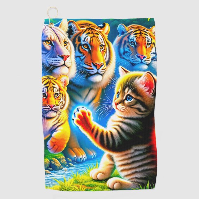 Toalla De Golf Arte de gato (Anverso)