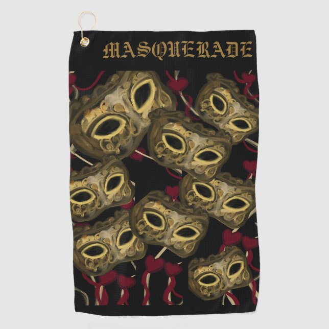TOALLA DE GOLF ARTE DE MÁSCARAS    (Anverso)