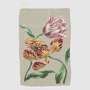 Toalla De Golf Arte de Tulipán Botánico del Siglo XVIII Chic Vint