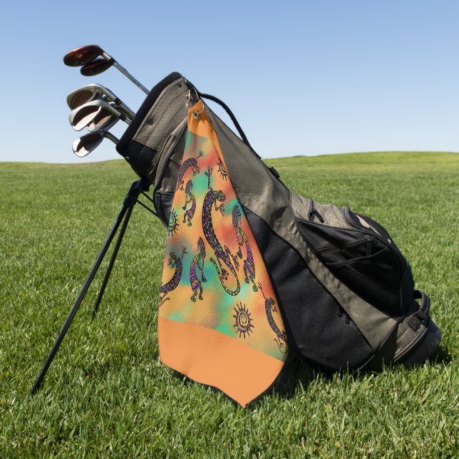 Toalla De Golf Arte del desierto de Arizona (Verde)