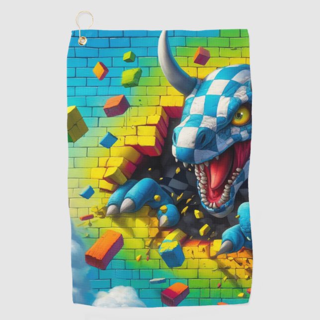 Toalla De Golf Arte Dinosaurio (Anverso)
