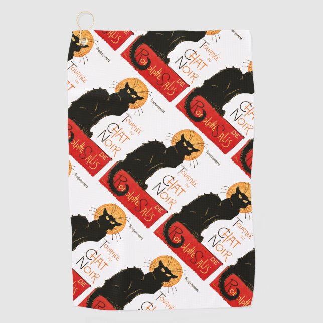 Toalla De Golf Arte francés Steinlen Black Cat Classic (Anverso)