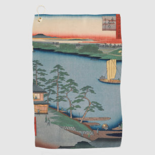 Toalla De Golf Arte japonés Ukiyo-e en el ferry nijuku
