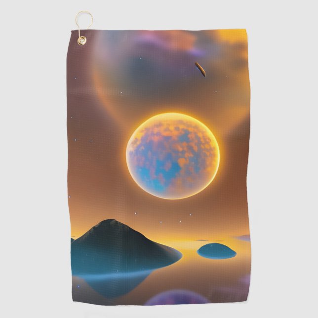 Toalla De Golf Arte paisajístico lunar (Anverso)