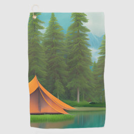 Toalla De Golf Arte Temático de Camping | Tienda en los bosques d